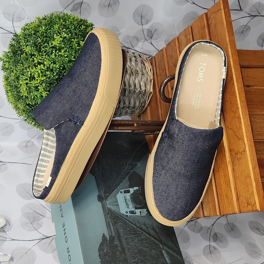 TOMS Sunrise Navy Denim Mule Sneaker - Picture 5 of 12